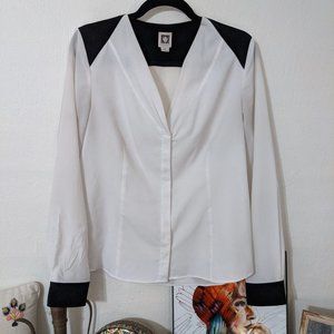 Anne Klein Black and White Blouse (M)